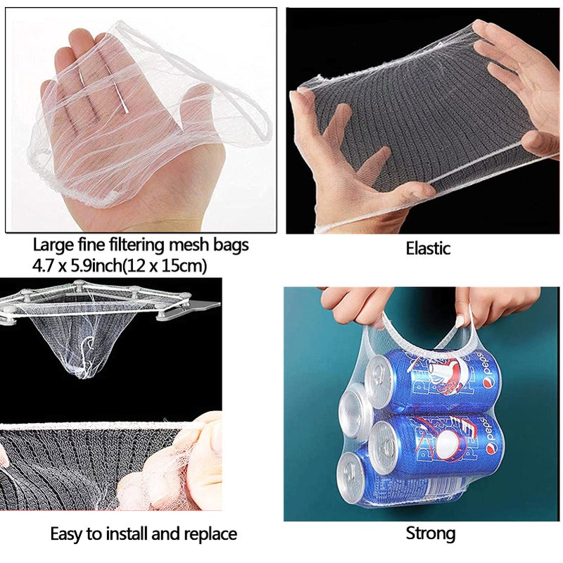 HiBD Kitchen Sink Triangle Tri-Holder Filter, Kitchen Sink Strainer, Sink Drain Strainer, with a Triangular Gray Rack and 200PCS Large Size Filtering Mesh Bags for Kitchen Leftover - Image 5